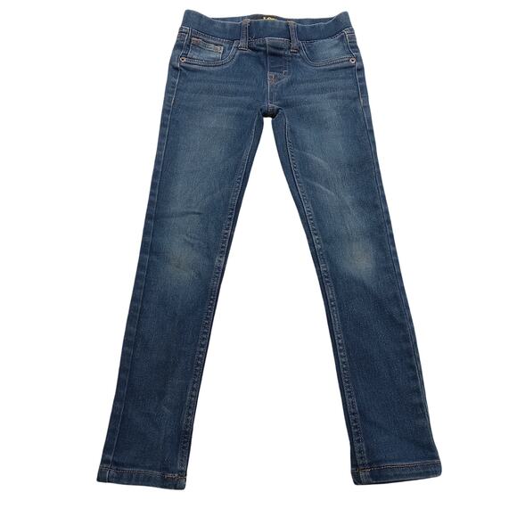 Lee Jeans 6 Girl's Blue Denim Elastic Waist Straight Cotton Polyester Spandex - Picture 1 of 6